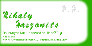 mihaly haszonits business card